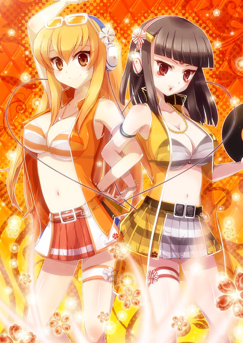 hinazuki ririna and umegiri iroha (bemani and 2 more) drawn by kurokiri