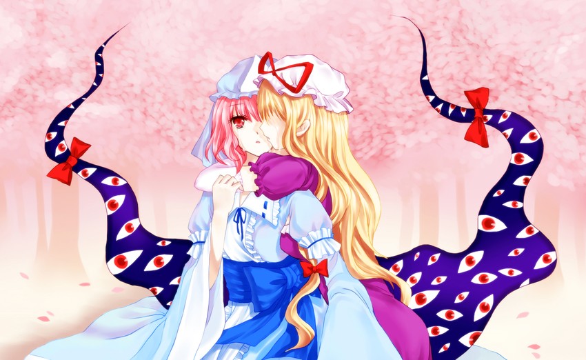 yakumo yukari and saigyouji yuyuko (touhou) drawn by daimon_ya
