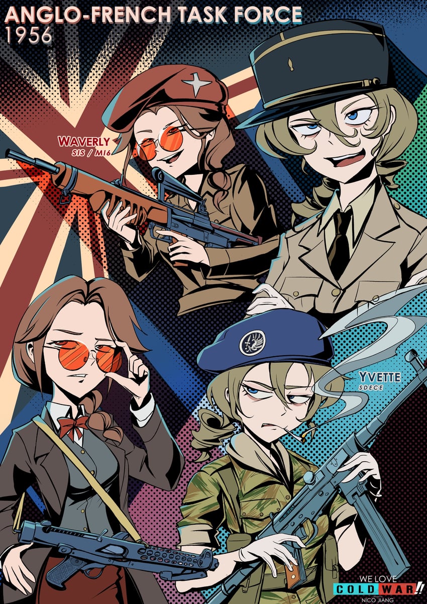 yvette de castelnau and waverly redmond (we love cold war) drawn by nico_jiang