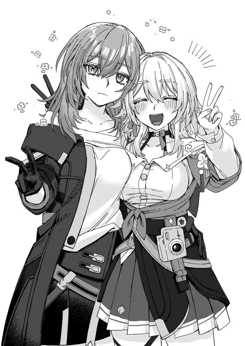 trailblazer, stelle, and march 7th (honkai and 1 more) drawn by sabasashi
