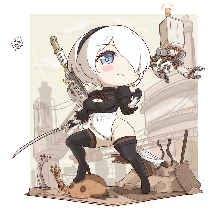 2b (nier and 1 more) drawn by kanoko2.0