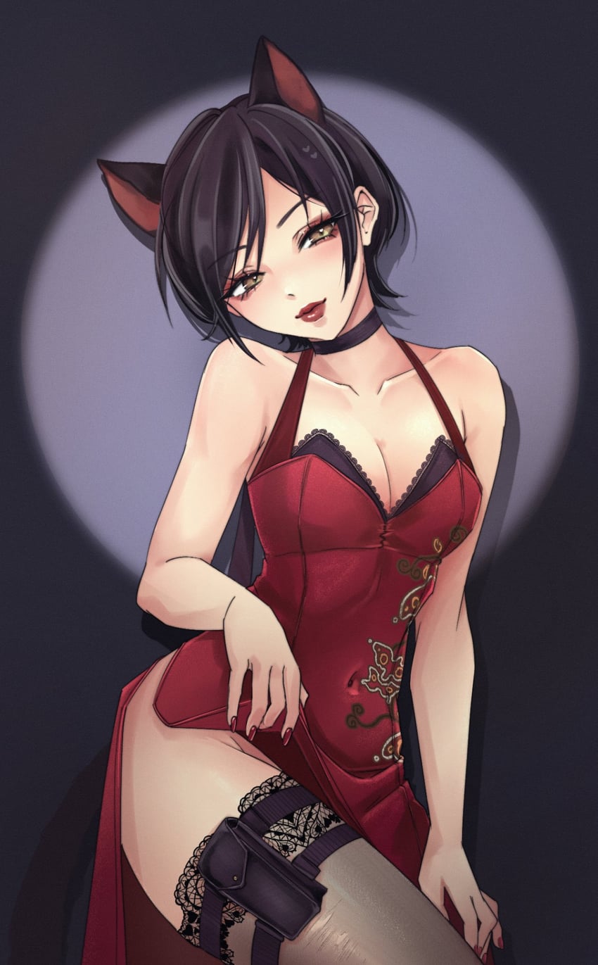 ada wong (resident evil and 1 more) drawn by basedkawaii