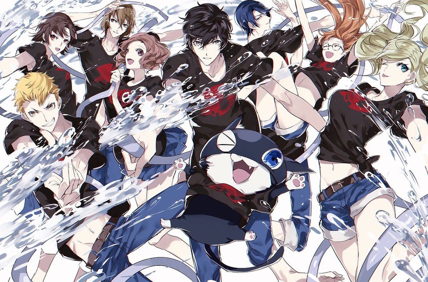amamiya ren, takamaki anne, sakura futaba, niijima makoto, okumura haru, and 4 more (persona and 1 more) drawn by ayyataka