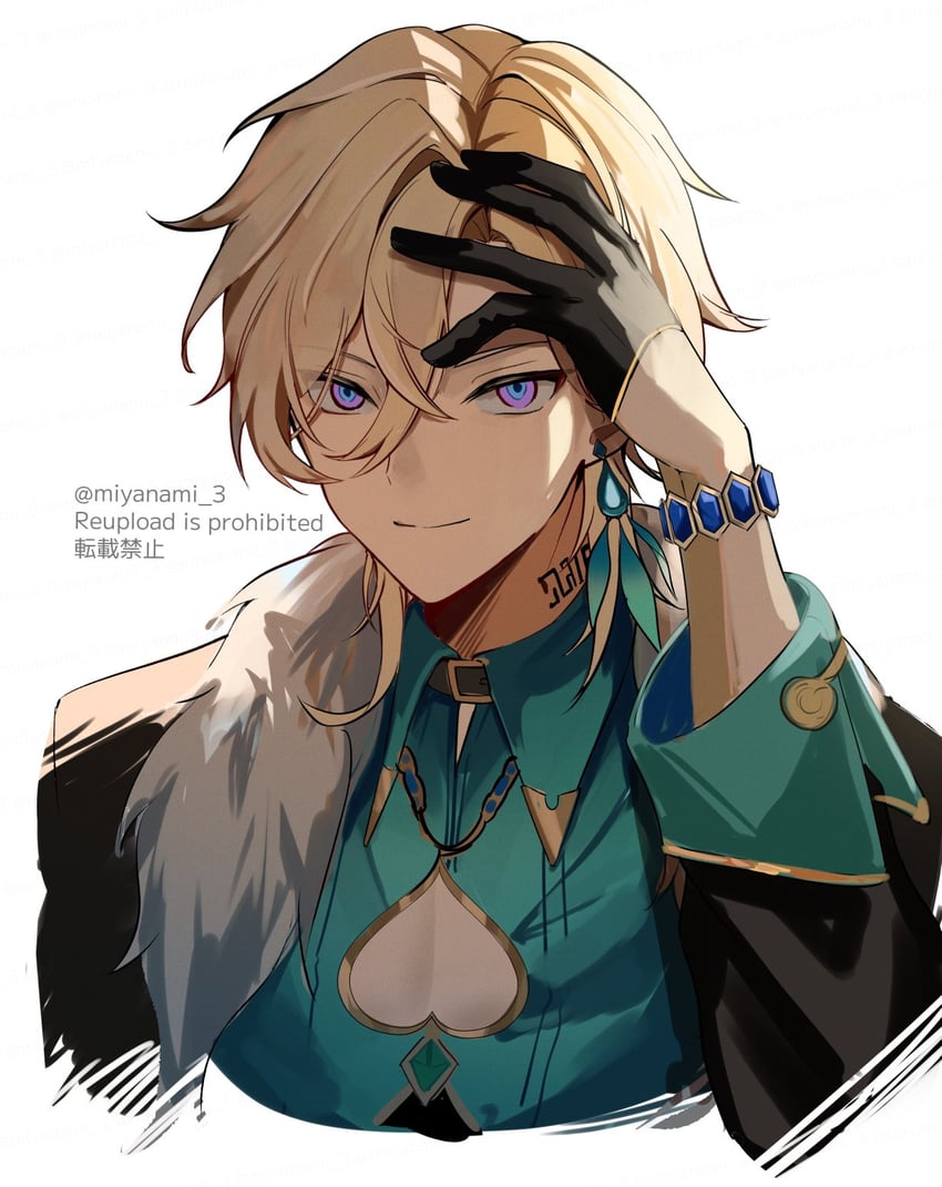 aventurine (honkai and 1 more) drawn by miyanami_3