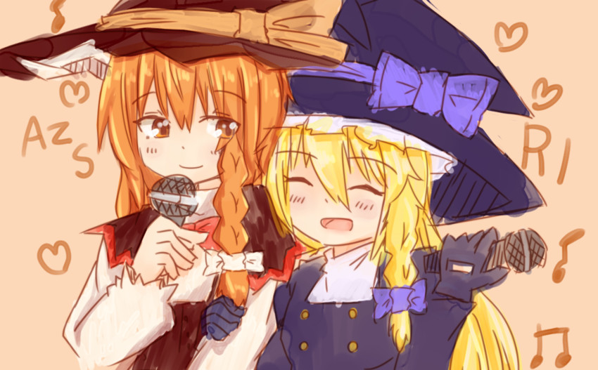 kirisame marisa, rei, and azusa (touhou and 1 more) drawn by nnns