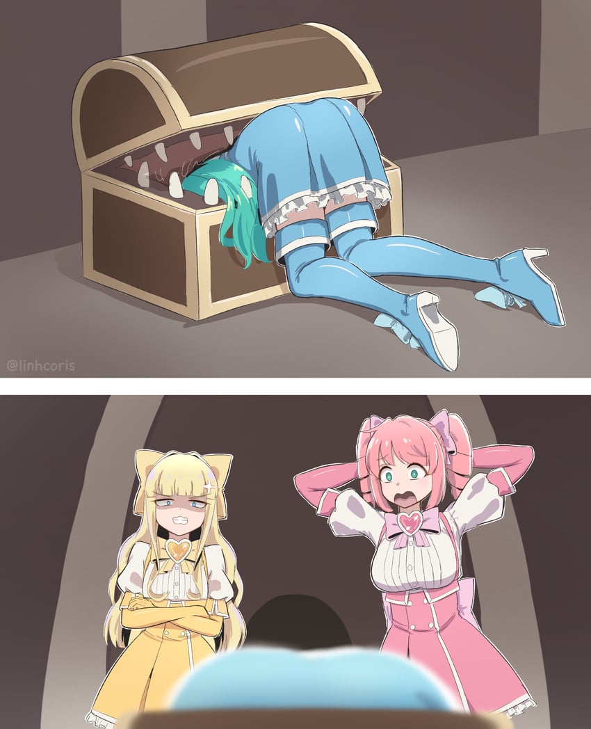 minakami sayo, magia azure, hanabishi haruka, tenkawa kaoruko, magia magenta, and 1 more (mahou shoujo ni akogarete) drawn by linhcoris