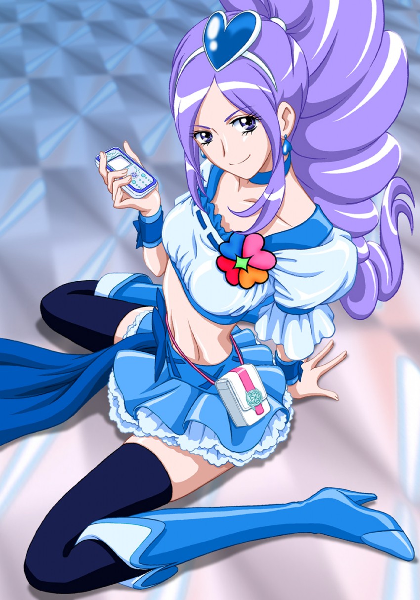 aono miki and cure berry (precure and 1 more) drawn by momoiro_koume