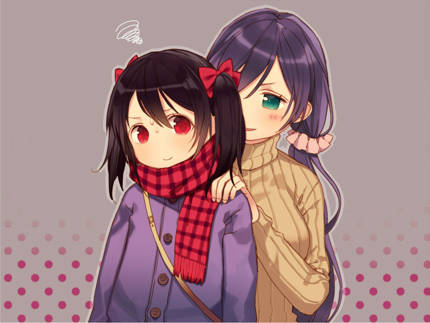 tojo nozomi and yazawa nico (love live! and 1 more) drawn by kitada_mo