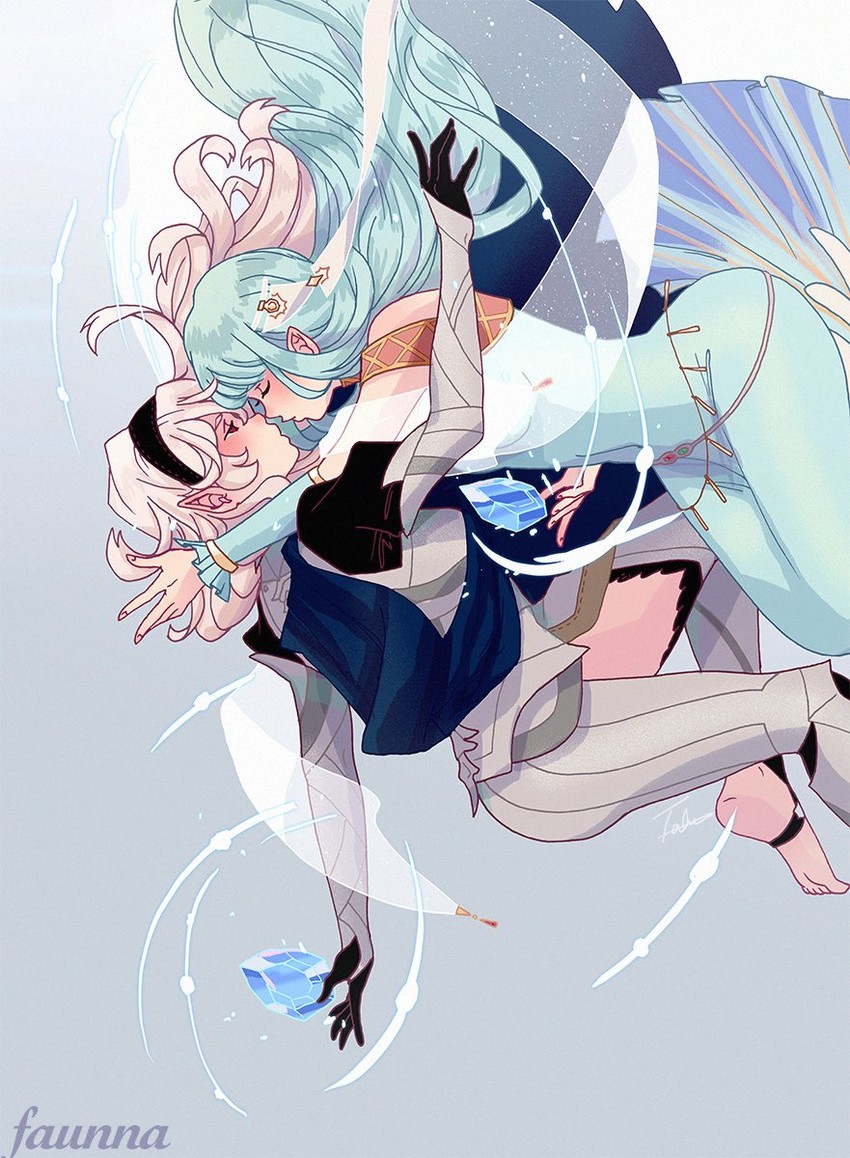 female corrin and ninian (fire emblem and 3 more) drawn by faunna