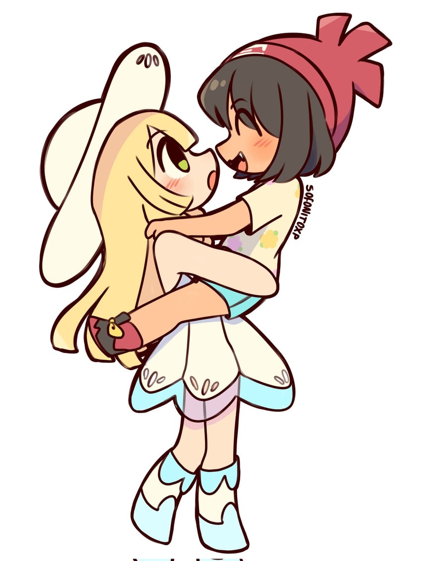 lillie and selene (pokemon and 1 more) drawn by sofo_soup