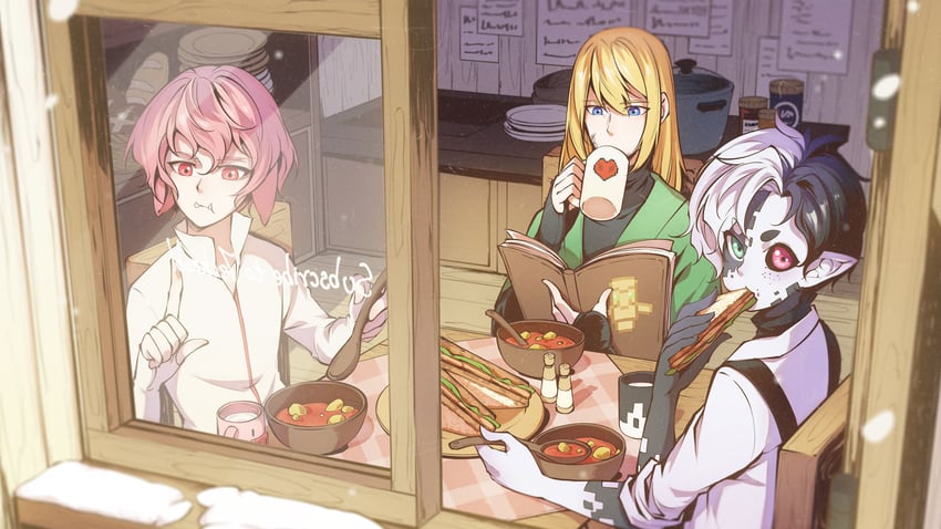 technoblade, ranboo, and ph1lza (minecraft and 2 more) drawn by lucylee158