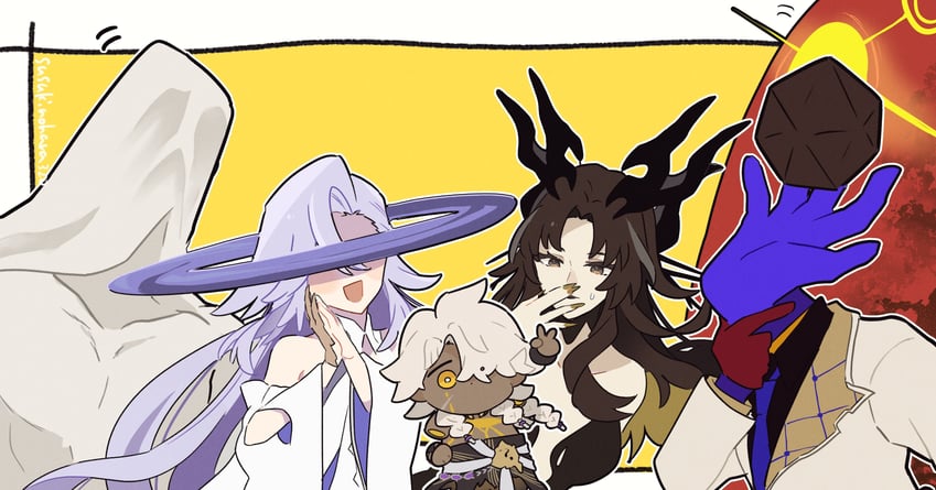 nanook, phantylia, celenova, asat pramad, zephyro, and 1 more (honkai and 1 more) drawn by susukinohara320