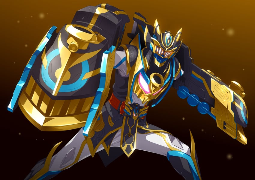 kamen rider gotchard and kamen rider iron gotchard (kamen rider and 1 more) drawn by otokamu