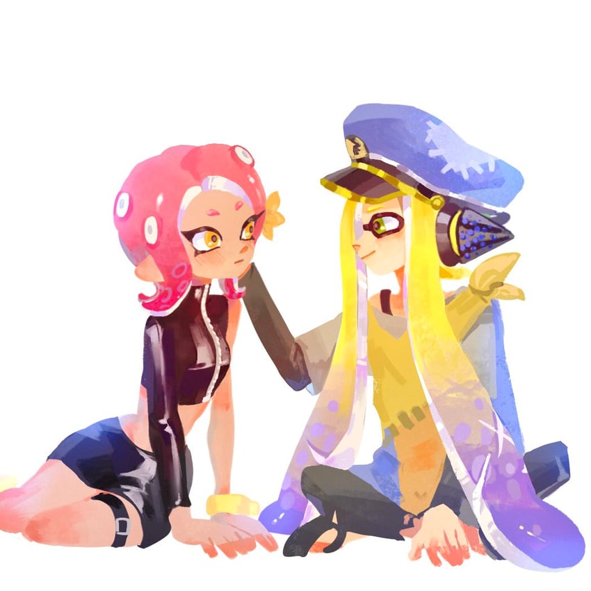 inkling player character, inkling girl, octoling player character, octoling girl, agent 8, and 2 more (splatoon and 3 more) drawn by gucandiyi52092