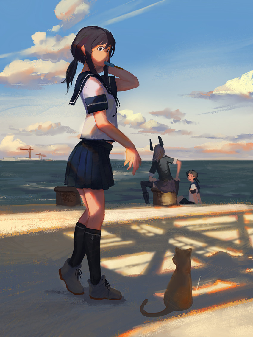 tenryuu, fubuki, and shirayuki (kantai collection) drawn by ye_fan