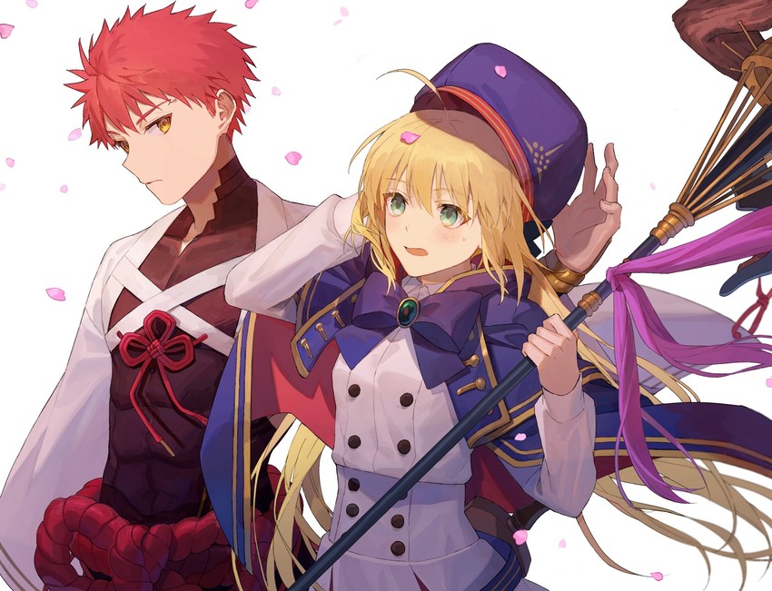 artoria pendragon, emiya shirou, artoria caster, and senji muramasa (fate and 1 more) drawn by kikageee