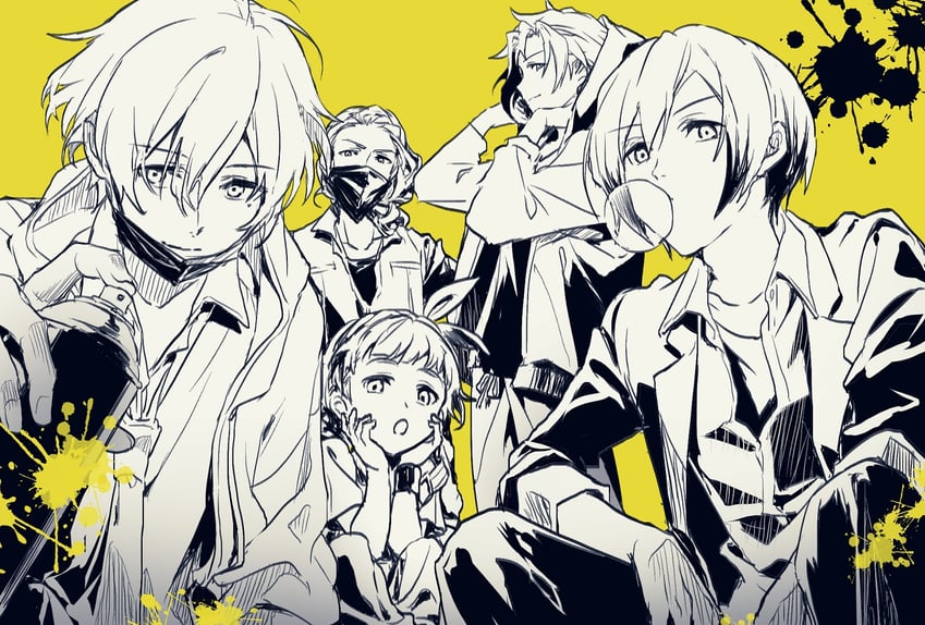 himeno kanon, kitamura sora, hanazono momohito, hanamura shoma, and kamiya yukihiro (idolmaster and 2 more) drawn by tarou_(2taro8)