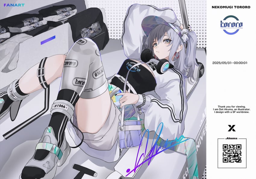 nekomugi tororo (indie virtual youtuber) drawn by .akuma