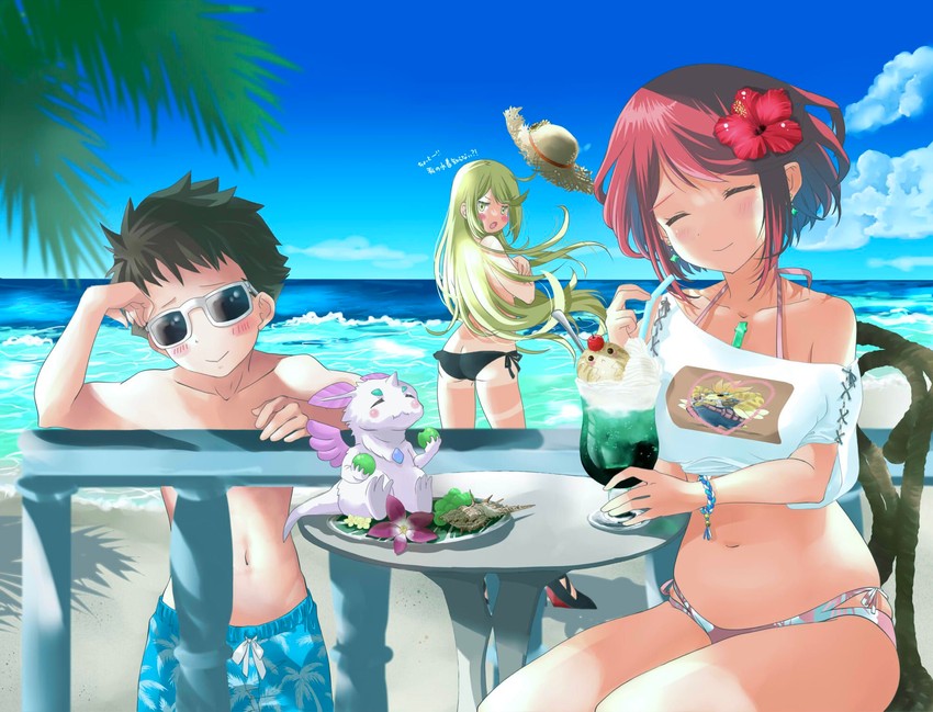 pyra, mythra, and rex (xenoblade chronicles and 1 more) drawn by shiroxai