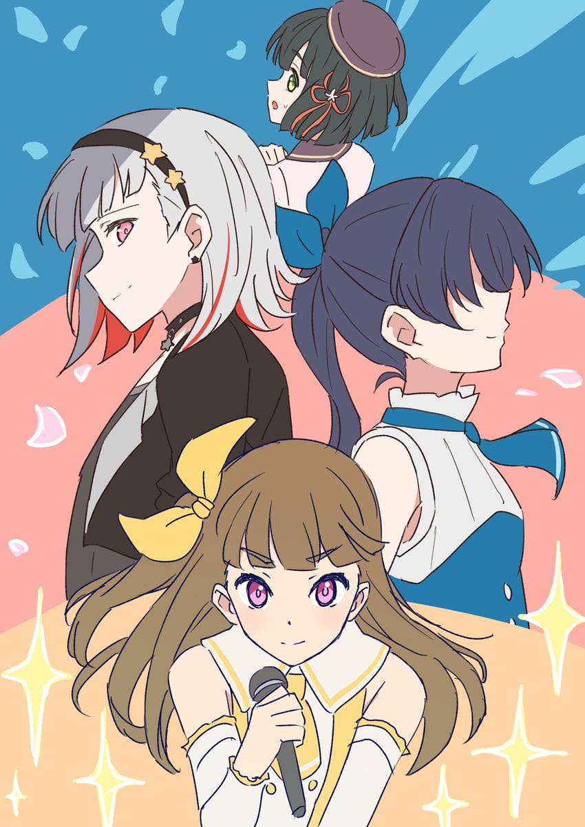 murano sayaka, yugiri tsuzuri, momose ginko, and kachimachi kosuzu (love live! and 1 more) drawn by nogreen