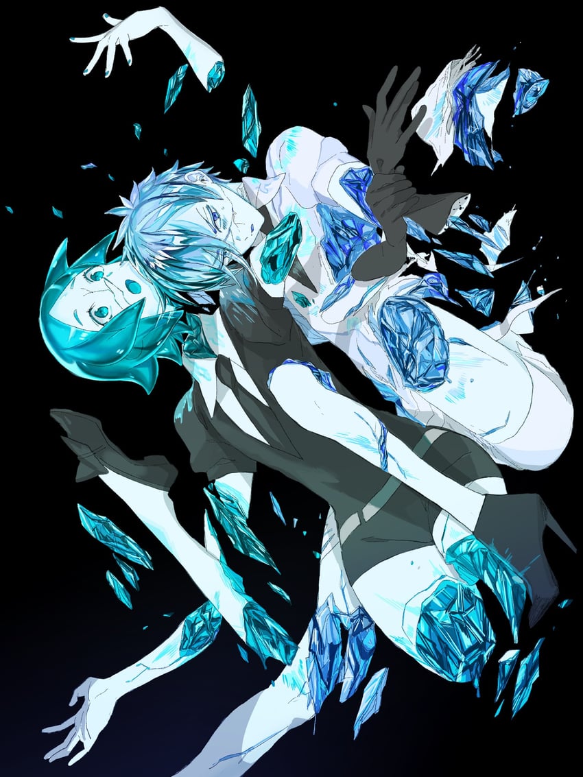 phosphophyllite and antarcticite (houseki no kuni) drawn by marino_(oyasumi)
