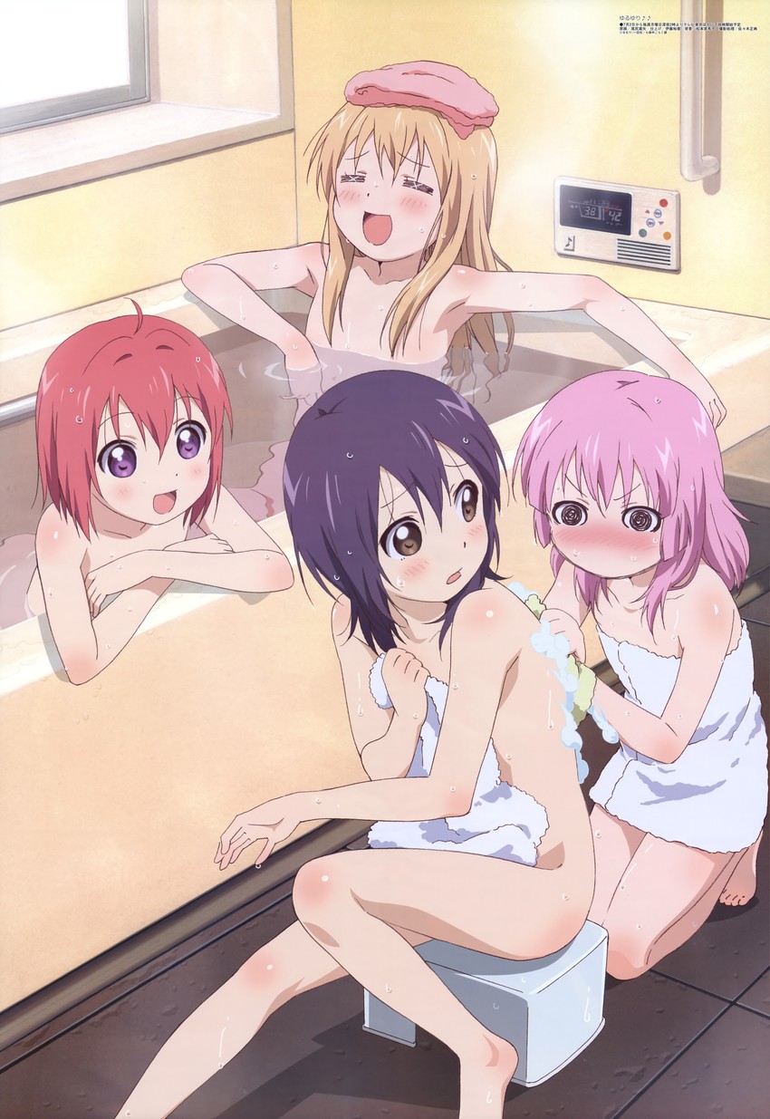 toshinou kyouko, akaza akari, funami yui, and yoshikawa chinatsu (yuruyuri and 1 more) drawn by ojiri_shin'ya