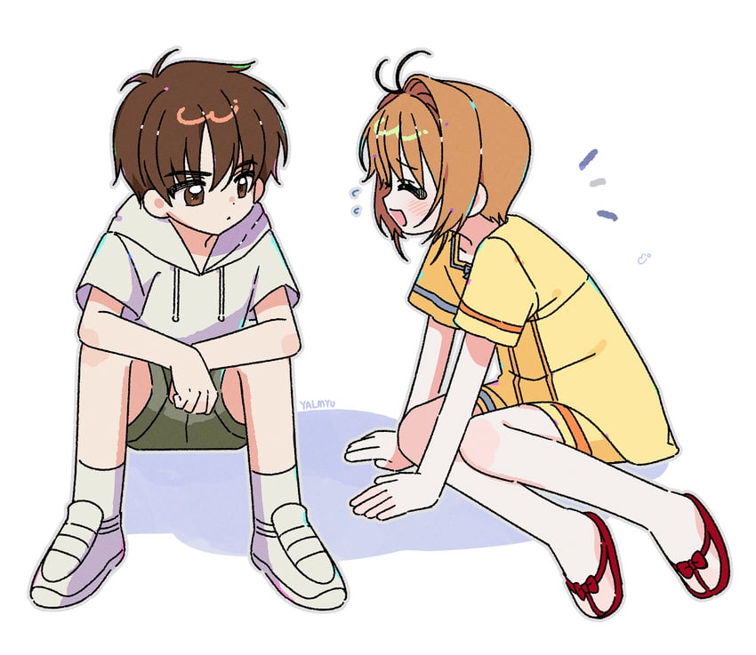 kinomoto sakura and li syaoran (cardcaptor sakura) drawn by yalmyu