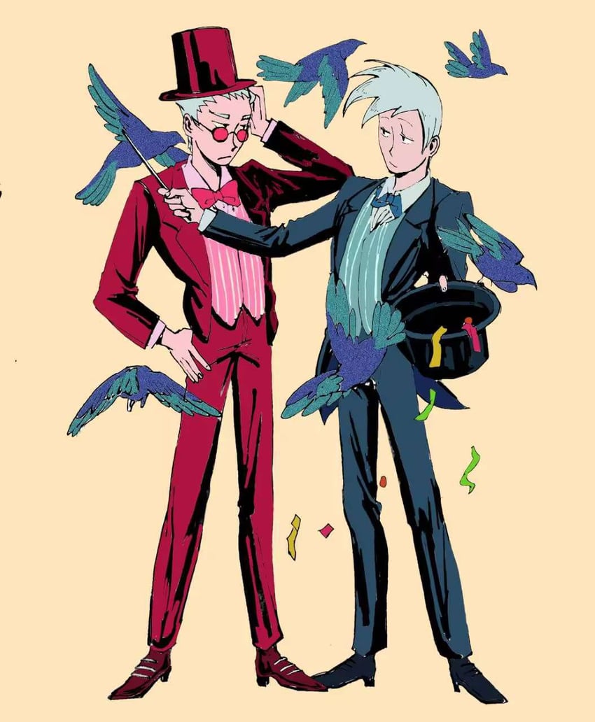 akagi shigeru and hirayama yukio (fukumoto mahjong and 1 more) drawn by nanji_yuan_zhumin