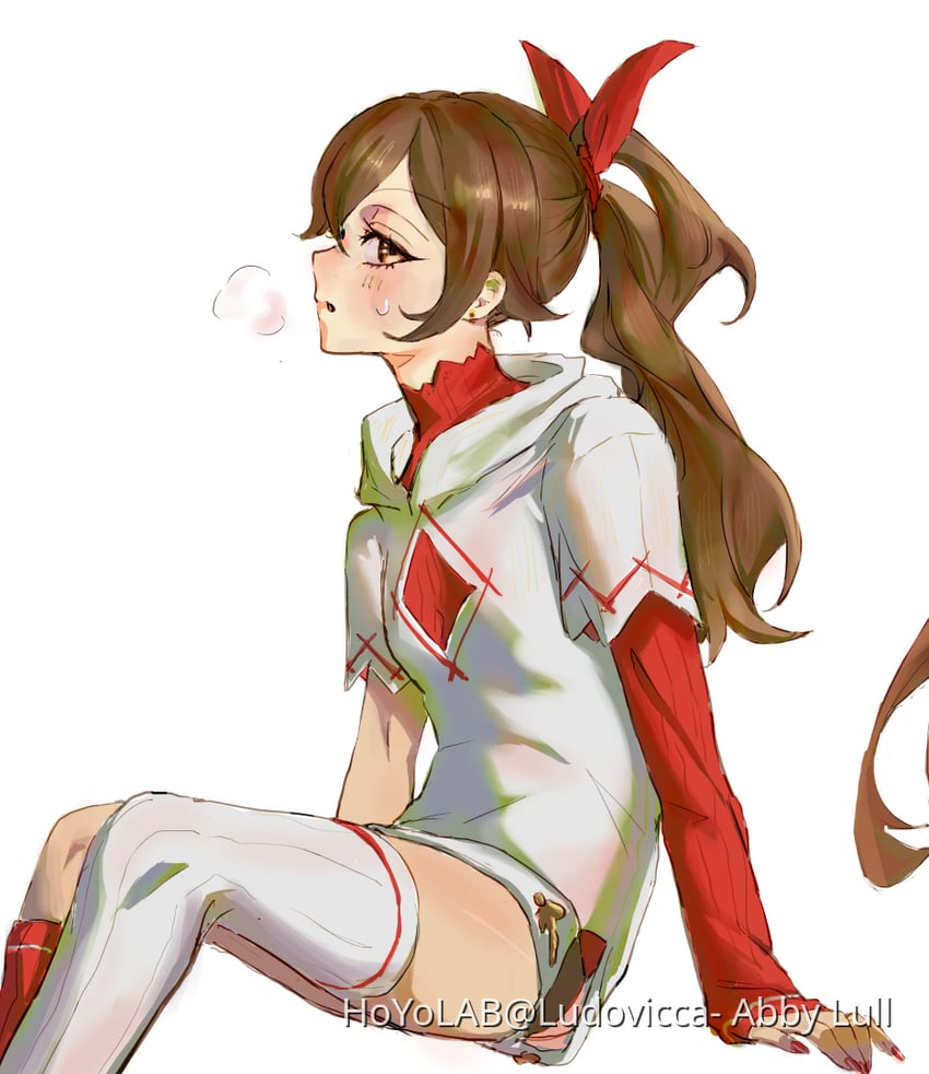 amber (genshin impact) drawn by abbylull