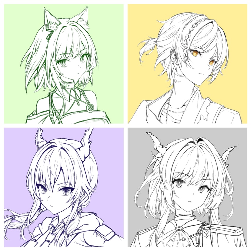 kal'tsit, ch'en, thorns, and talulah (arknights) drawn by liusuantong777_(tung_sulfate)