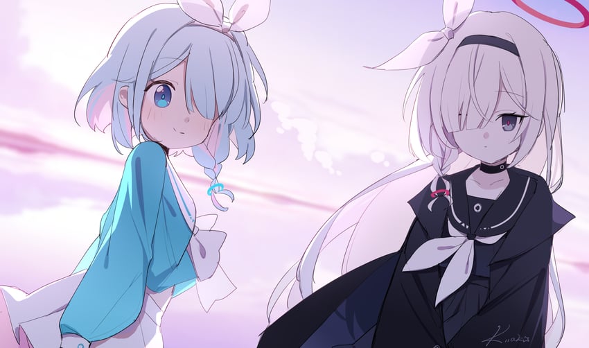 arona and plana (blue archive) drawn by yuanjia_you_zhi_zhigengniao