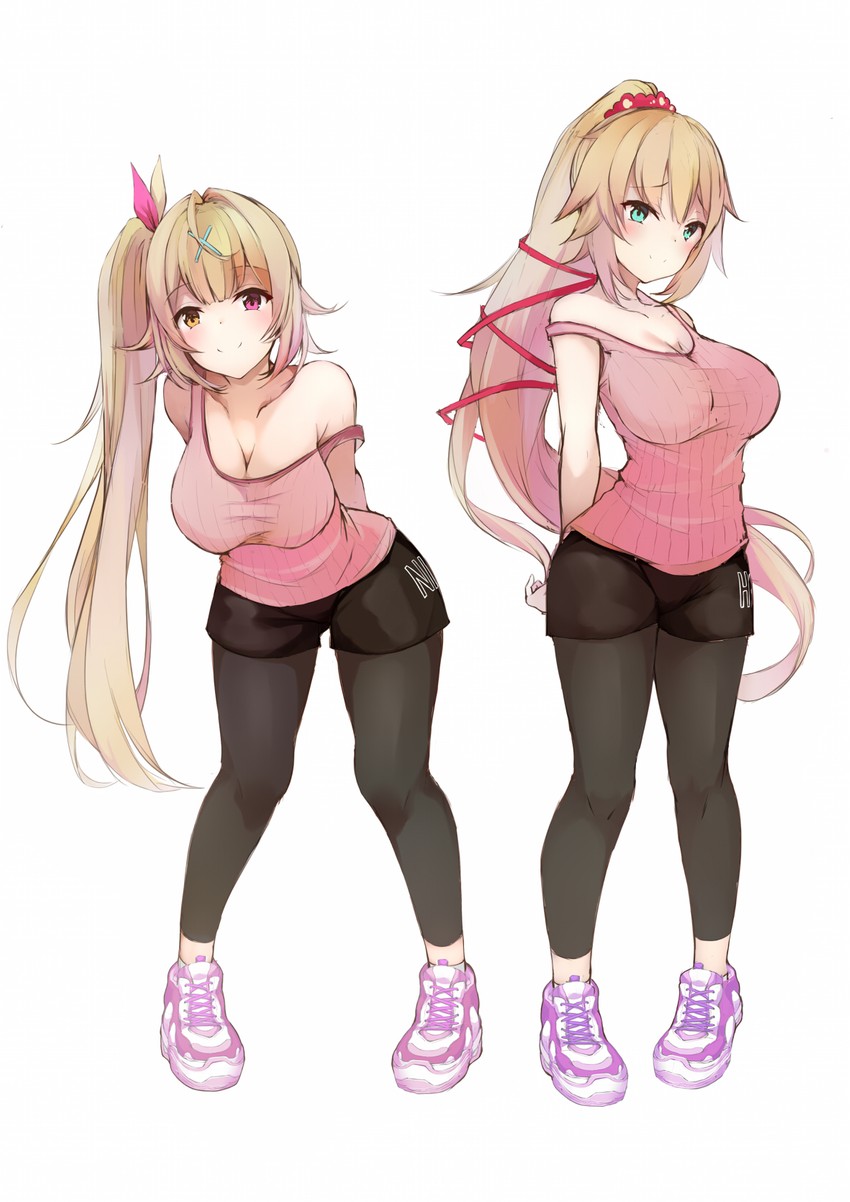 akai haato and hoshikawa sara (hololive and 1 more) drawn by yukishiro_arte