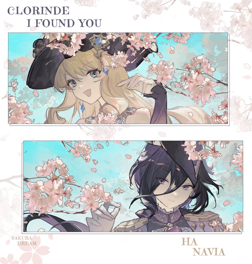 clorinde and navia (genshin impact) drawn by yang_lizi