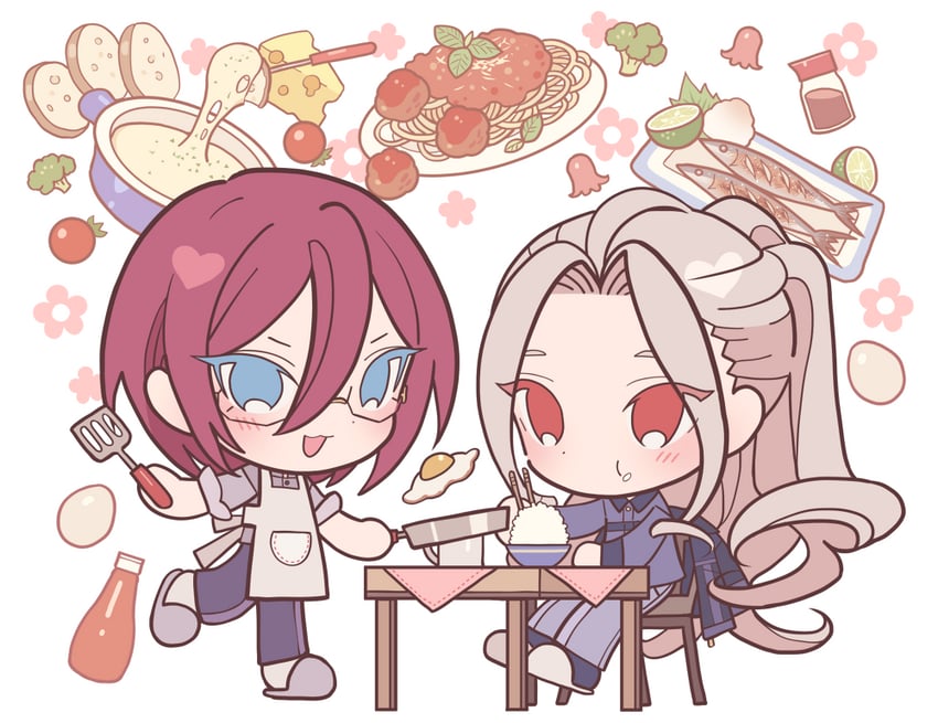 saegusa ibara and ran nagisa (ensemble stars!) drawn by meremero