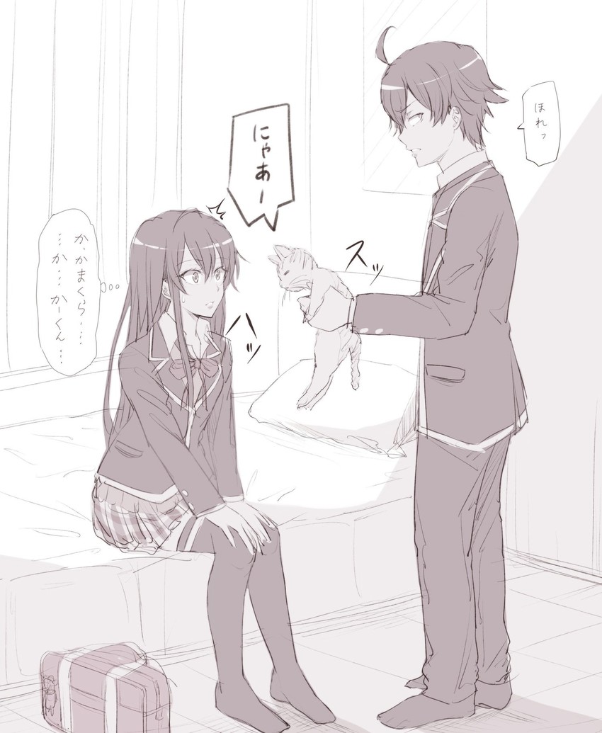 yukinoshita yukino and hikigaya hachiman (yahari ore no seishun lovecome wa machigatteiru.) drawn by ponpon_(ponpon62126)