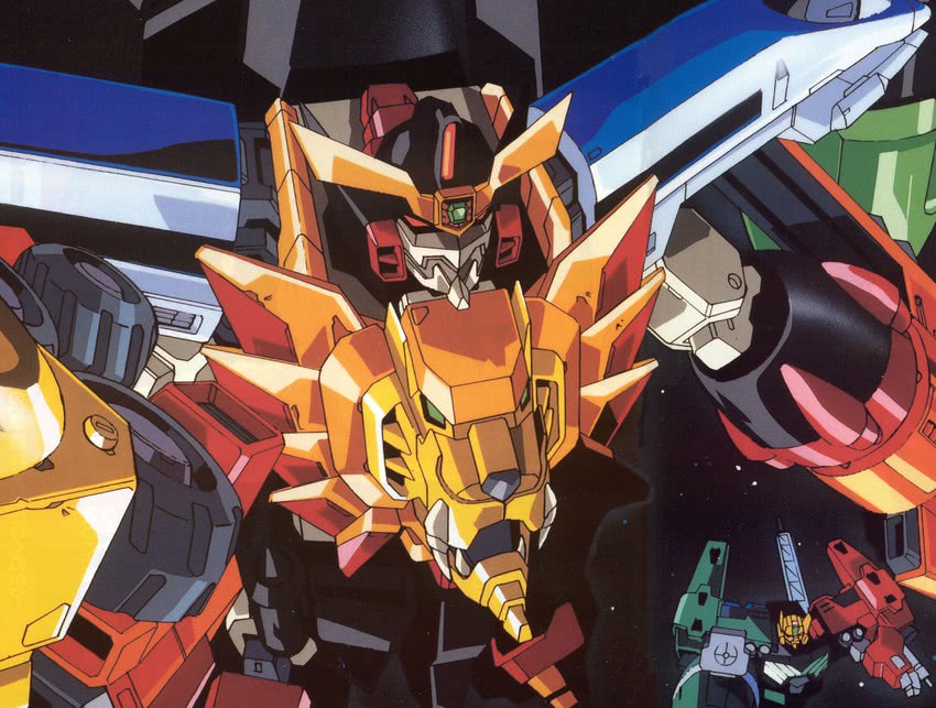 gaogaigar, star gaogaigar, and gouryuujin (yuusha series and 1 more) drawn by suzuki_tatsuya