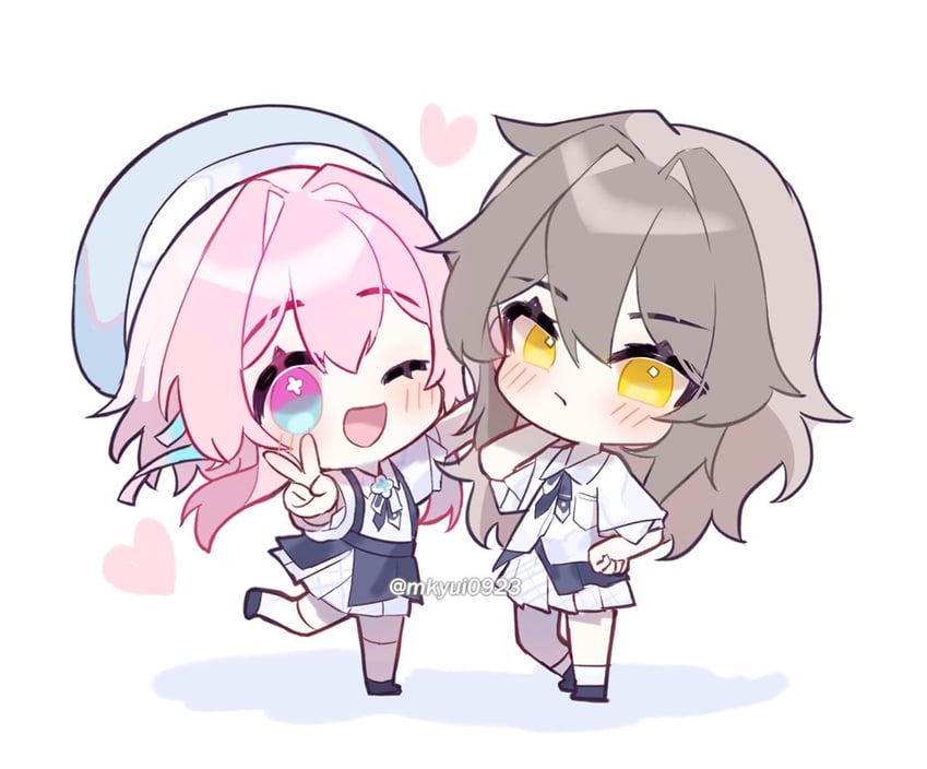 trailblazer, stelle, and march 7th (honkai and 1 more) drawn by shitsu_(kurikaesi)