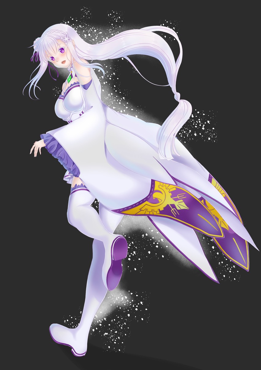 emilia (re:zero kara hajimeru isekai seikatsu) drawn by thanthongsak