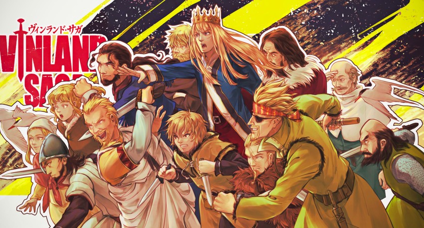 thorfinn, canute, bjorn, thorkell, thors, and 5 more (vinland saga) drawn by botanicaxu