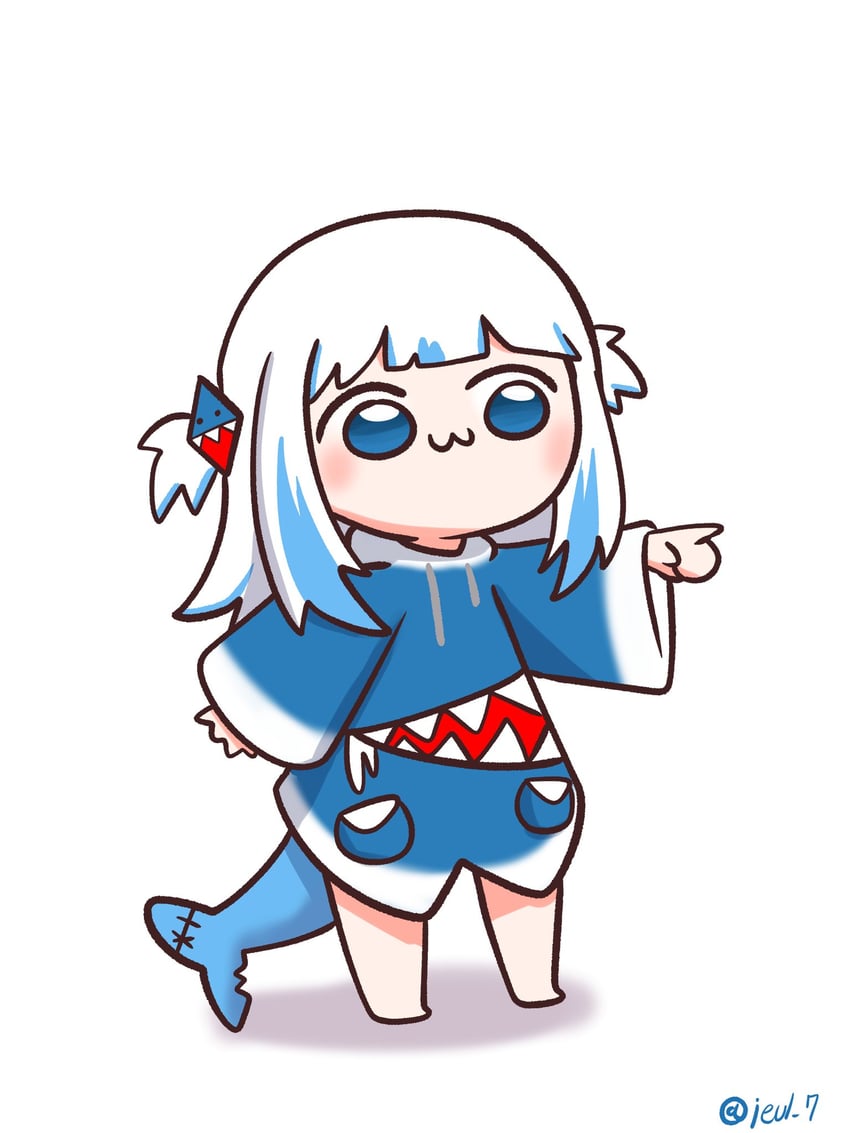 gawr gura (hololive and 1 more) drawn by eiul
