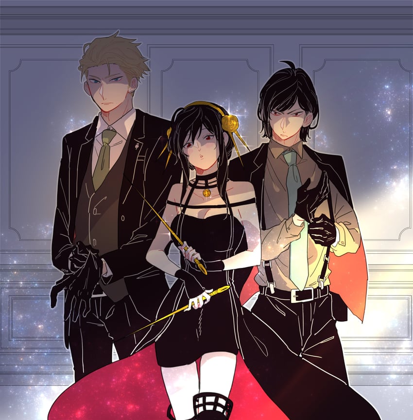 yor briar, twilight, and yuri briar (spy x family) drawn by awarinko