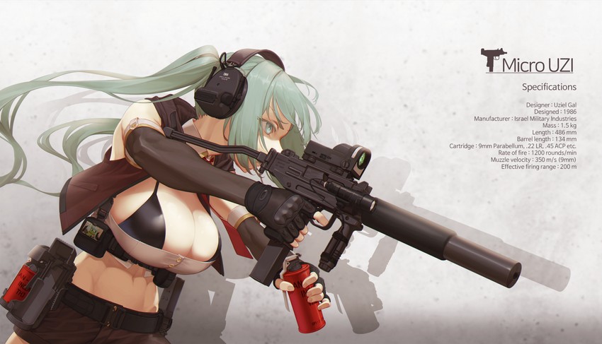 pepe the frog and micro uzi (girls' frontline and 1 more) drawn by aronman