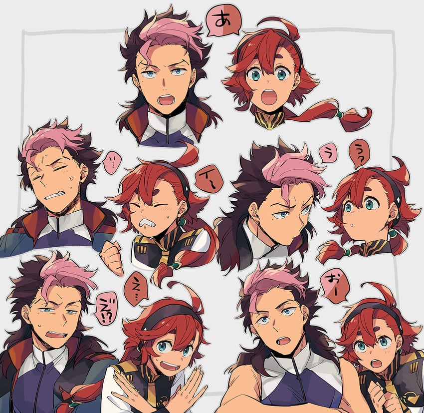 suletta mercury and guel jeturk (gundam and 1 more) drawn by wakaya_hana
