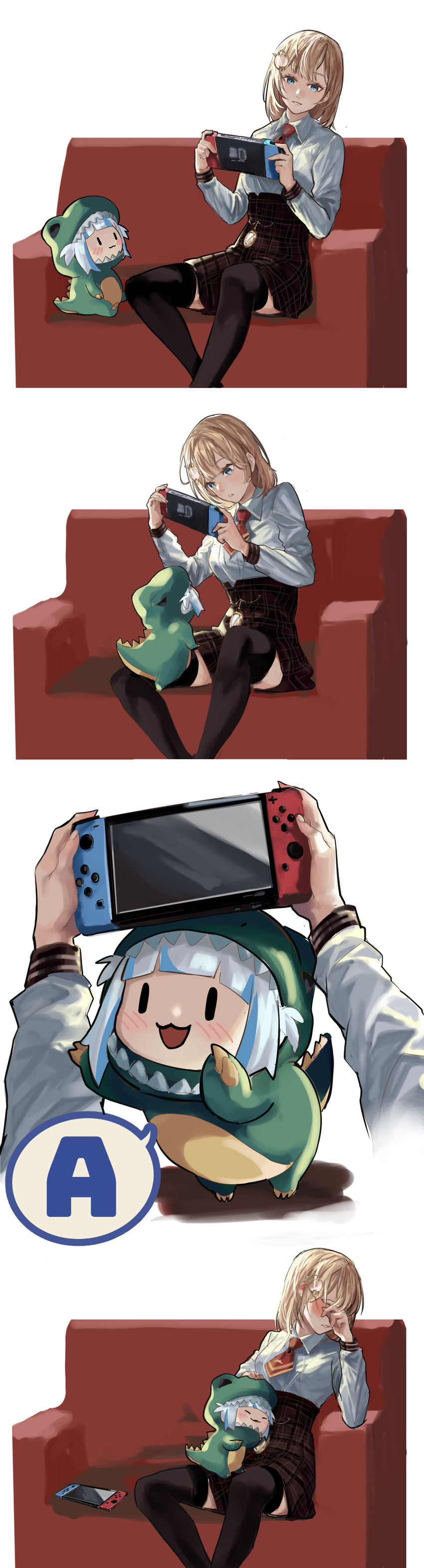 gawr gura and watson amelia (hololive and 1 more) drawn by saysay44444
