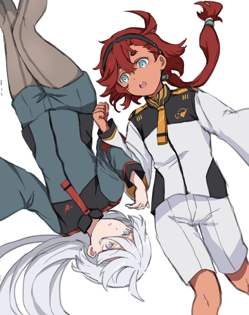 suletta mercury and miorine rembran (gundam and 1 more) drawn by takatisakana