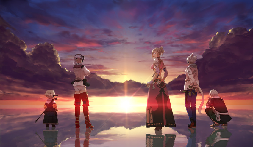 y'shtola rhul, thancred waters, minfilia warde, papalymo totolymo, and yda hext (final fantasy and 1 more) drawn by potion_lilac