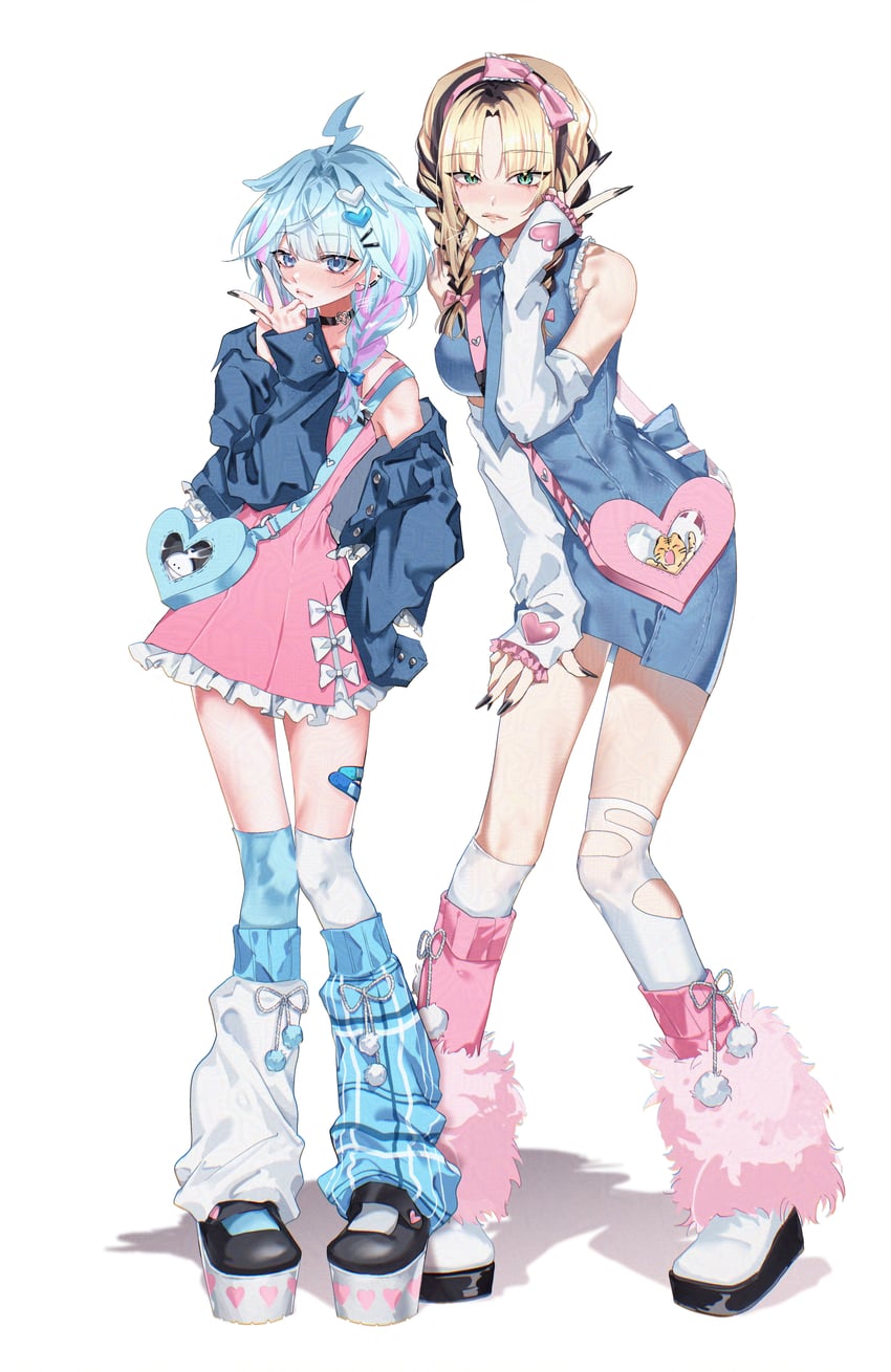 koganei niko and mizumiya su (hololive and 1 more) drawn by klai