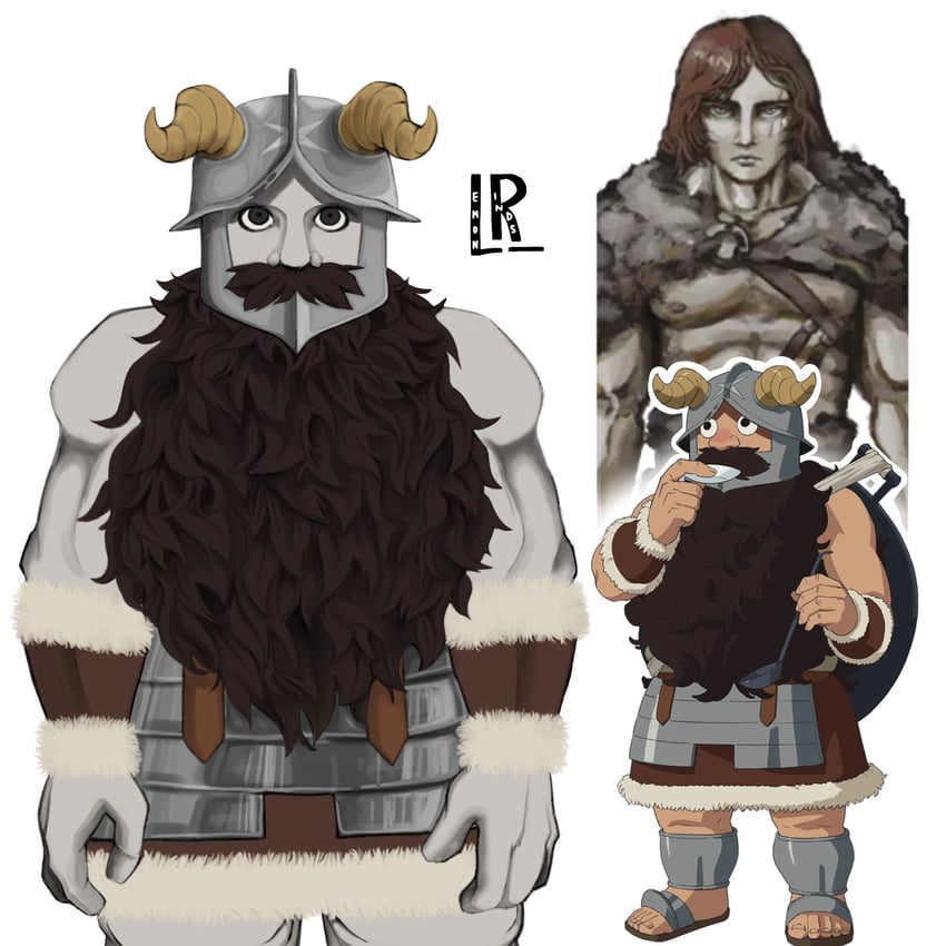 senshi and ragnvaldr (dungeon meshi and 2 more) drawn by lemon_rinds