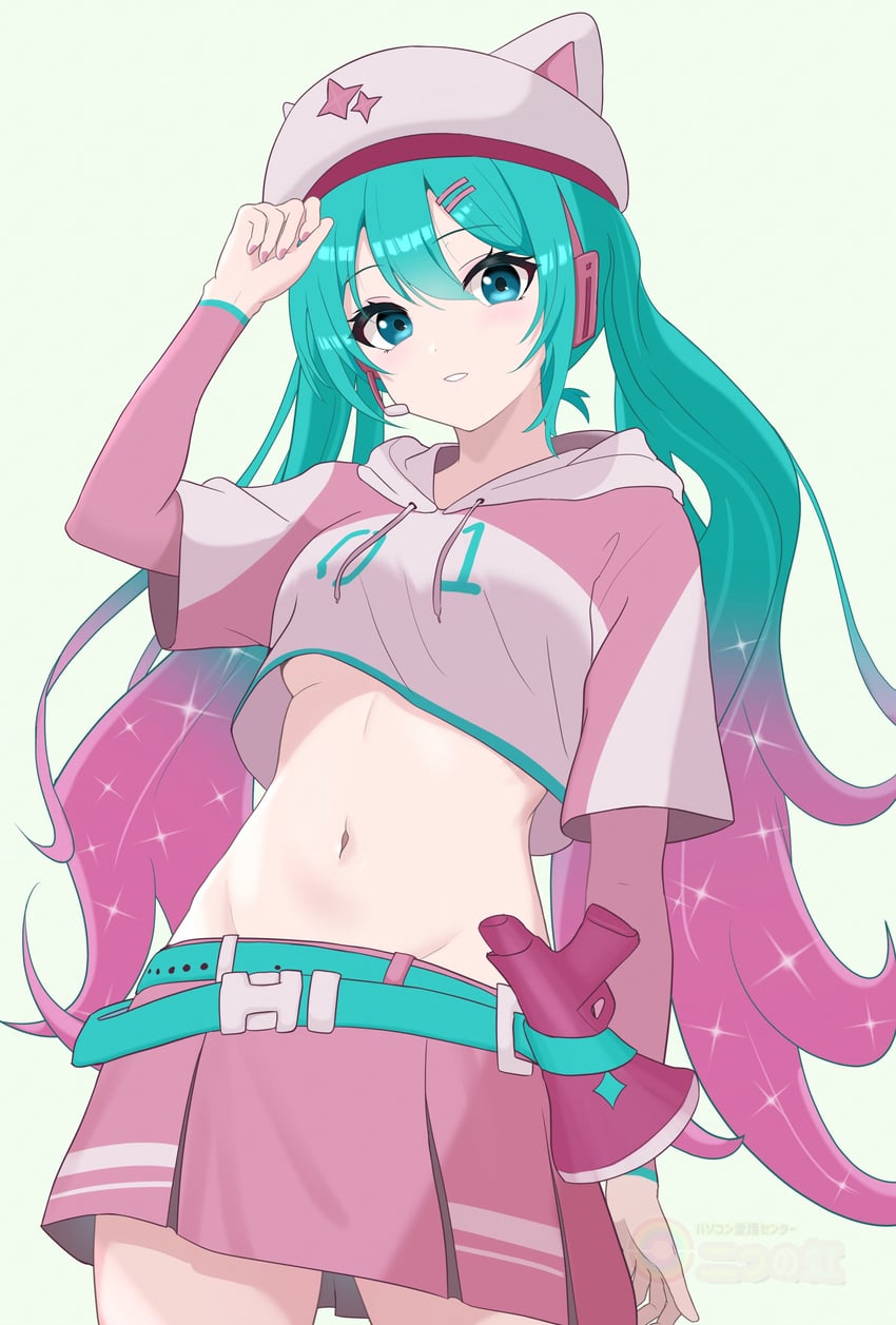 hatsune miku and neko hatsune miku (vocaloid and 1 more) drawn by futatunoniji