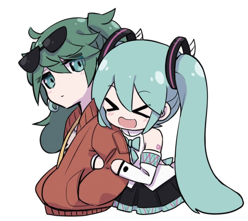 hatsune miku and magical mirai miku (vocaloid and 2 more) drawn by nejikyuu